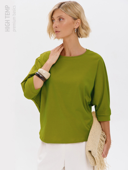 Свободная футболка летучая мышь с рукавом 3/4