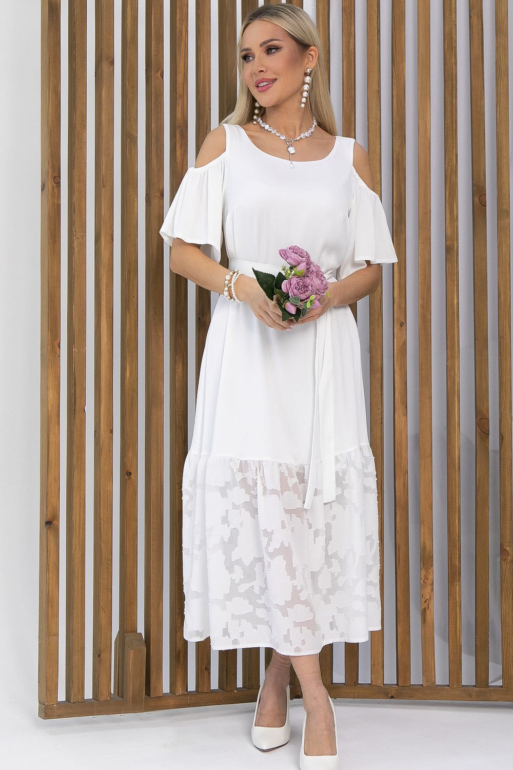 Платье Разбивая сердца (белое) П13350-7М LT Collection