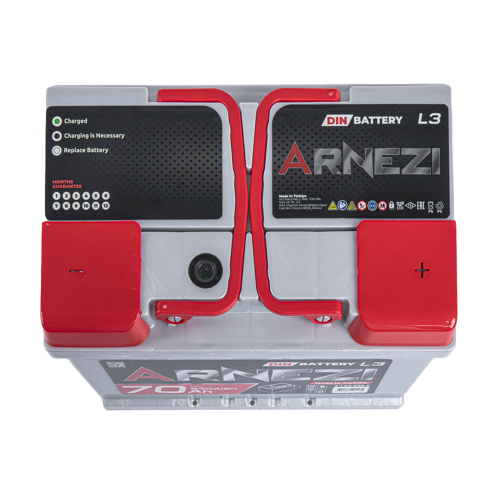 Аккумулятор ARNEZI DIN SMF 70 А/ч обратный R+ 278x175x190 L3 EN 630 А