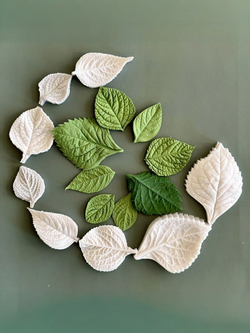 Молды силиконовые для лепки листьев Гортензии. Набор 4 вида. / универсальная форма для листьев гортензии, малины, ежевики, смородины и мяты