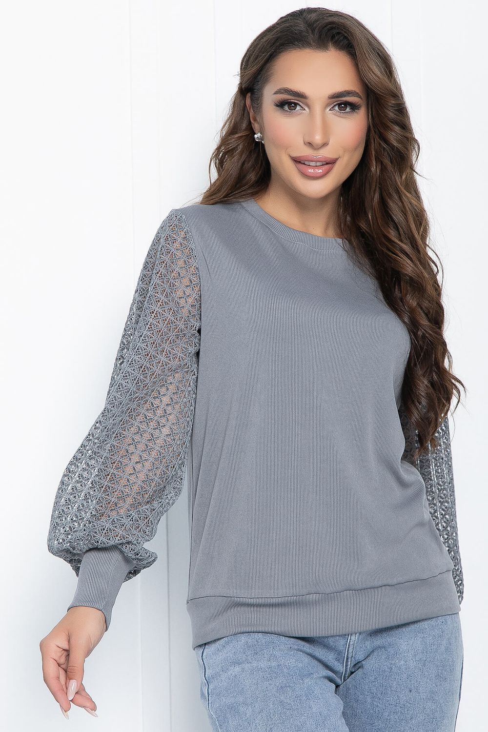 Блуза Арабелла (серая) Б11056 LT Collection (Акция)