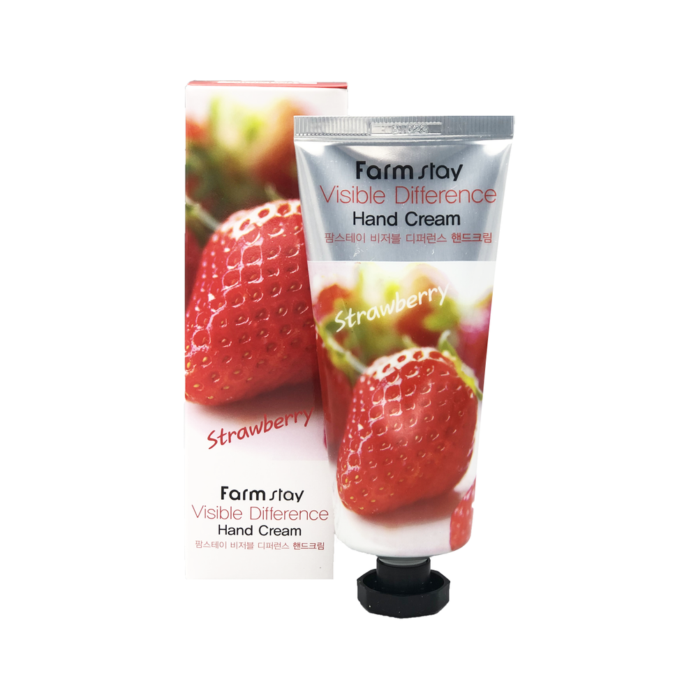 Крем для рук Farmstay Visible Difference Hand Cream Strawberry Клубника 100 мл