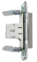 SKANDY Выключатель 1-клавишный проходной с индикацией 10А SK-V08N металл никель IEK