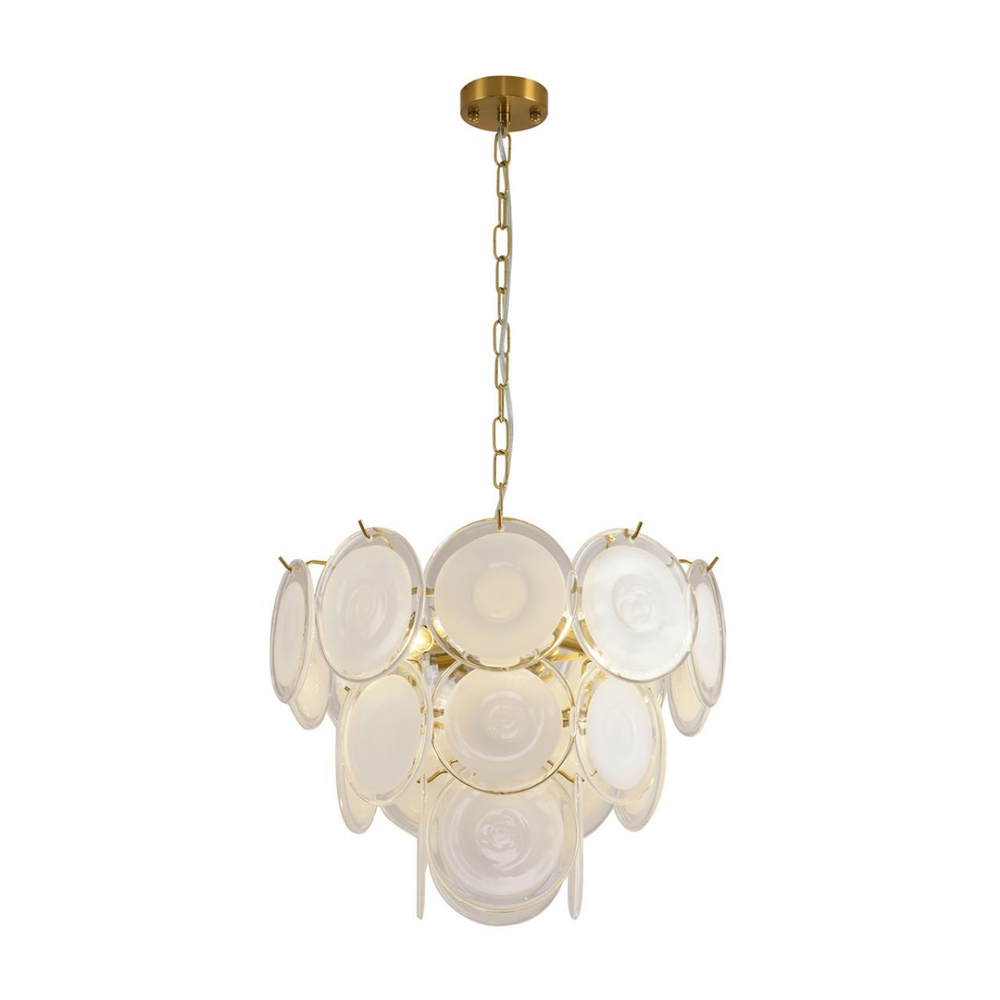 8320/5 MODERNI LN латунь/белый, металл/стекло Люстра E14 5*40W 220V CHIPSY