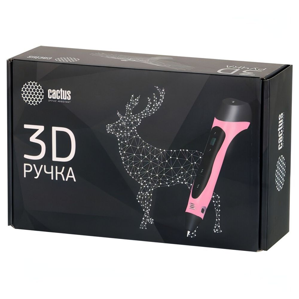 Ручка 3D Cactus CS-3D-PEN-C-PN PLA ABS LCD розовый