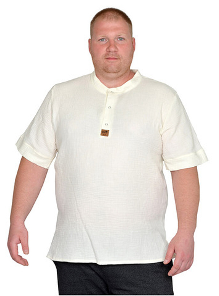 Рубашка мужская из муслина, молочная