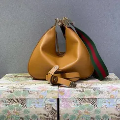 Большая сумка через плечо Gucci Attache коричневый