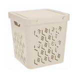 Ящик с крышкой универсальный "deluxe", 286х286х286 мм, 18л (бежевый)