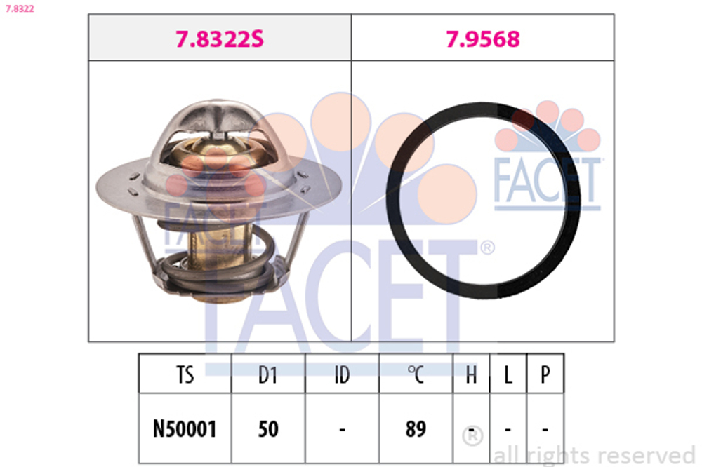 FACET - 78322-FAC - Thermostat, coolant