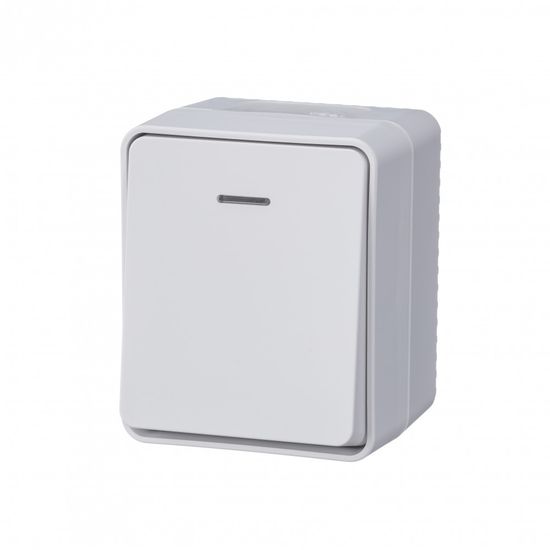 Выключатель 1-кл. ОП AtlasDesign PROFI IP54 10AX с подсветкой бел. SE ATN540113