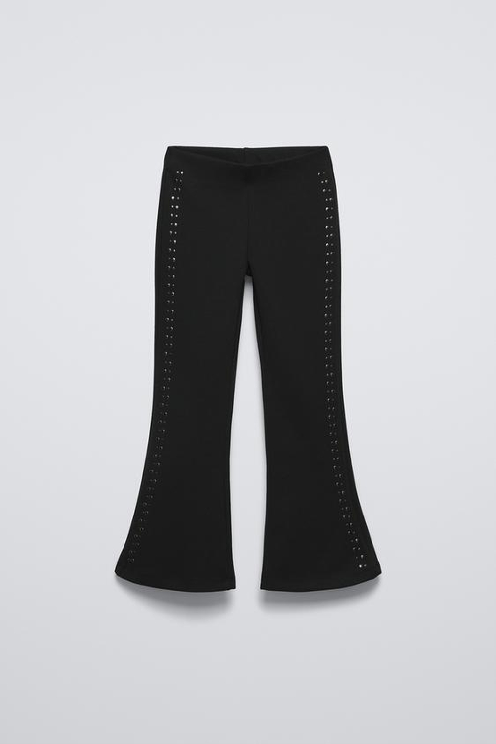 ZARA РАСКЛЕШЕННЫЕ БРЮКИ С КНОПКАМИ, ЧЕРНЫЙ