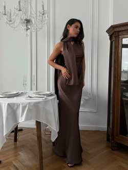 Платье из атласной ткани Mulberry