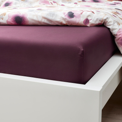 IKEA ULLVIDE  (ИКЕА УЛЛВИДЕ)  -  Простыня на резинке, темно-красная, 90x200 см