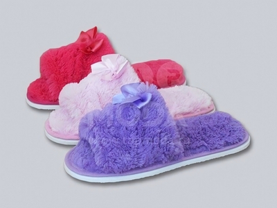 Тапочки домашние женские «Пимы» верх мех искуственный, окантовка-тесьма р-р 37