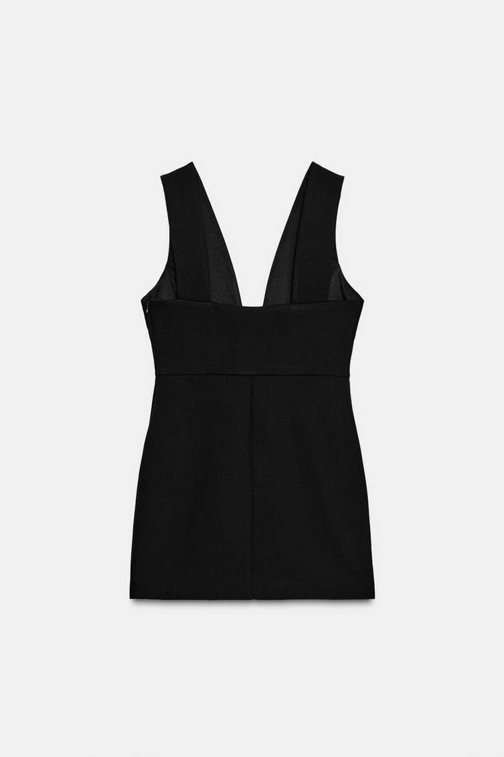 ZARA КОРОТКОЕ ПЛАТЬЕ С БАНТОМ И УКРАШЕНИЕМ, ЧЕРНЫЙ