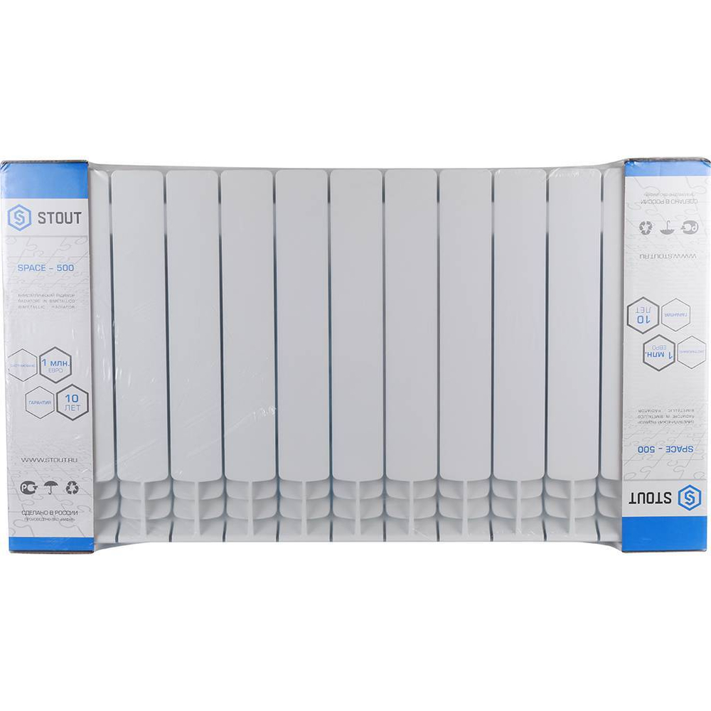 STOUT Space 500 13 секций радиатор биметаллический боковое подключение