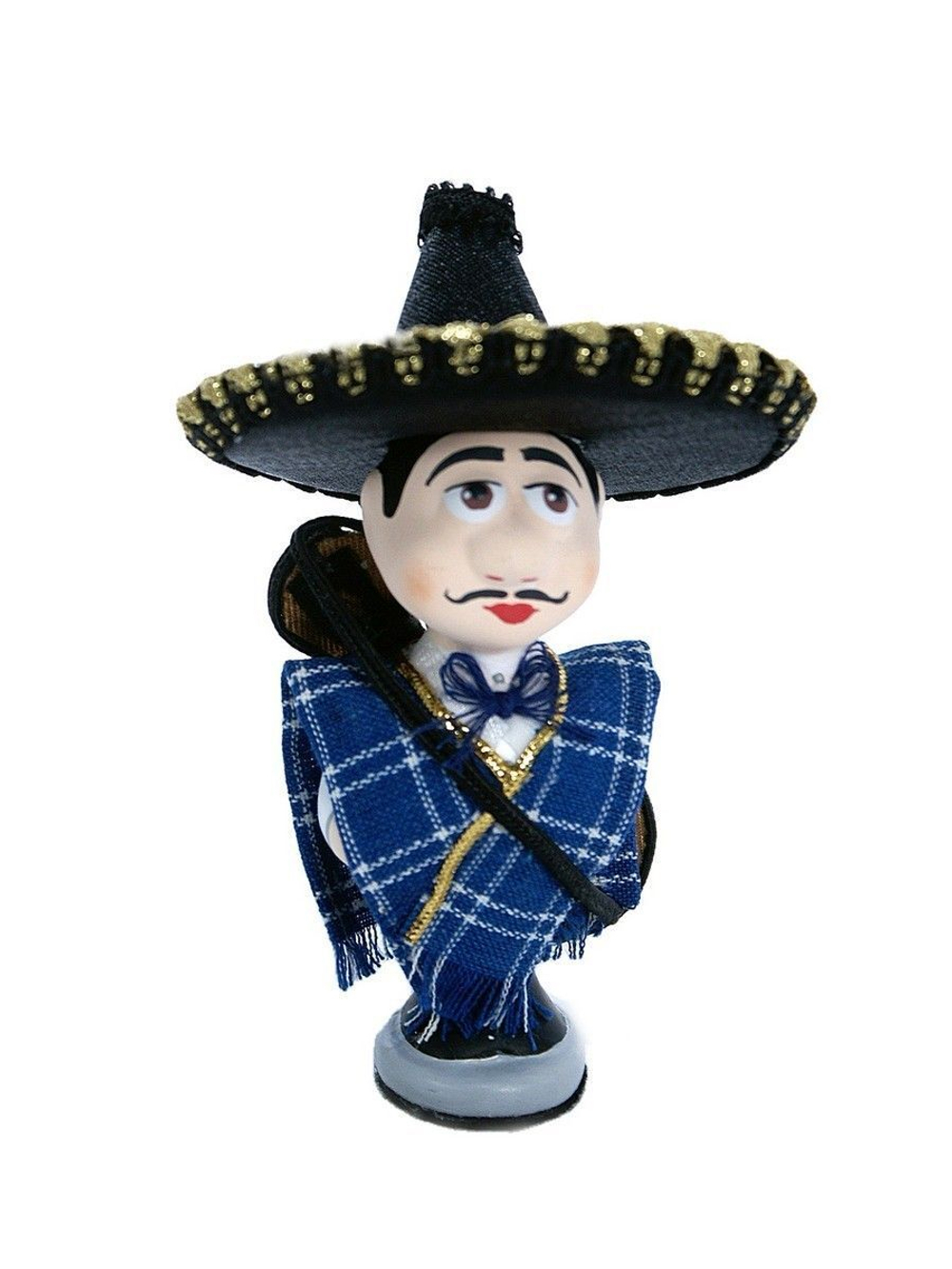 Кукла потешка Мексиканец. Игрушка фарфоровая ручной работы