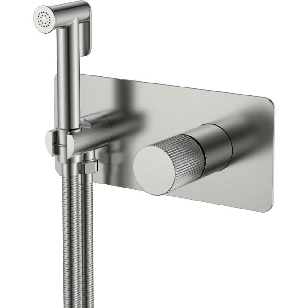 Гигиенический душ Boheme Stick 127-NB.3 со смесителем, С ВНУТРЕННЕЙ ЧАСТЬЮ, Nikel Brush LINEA