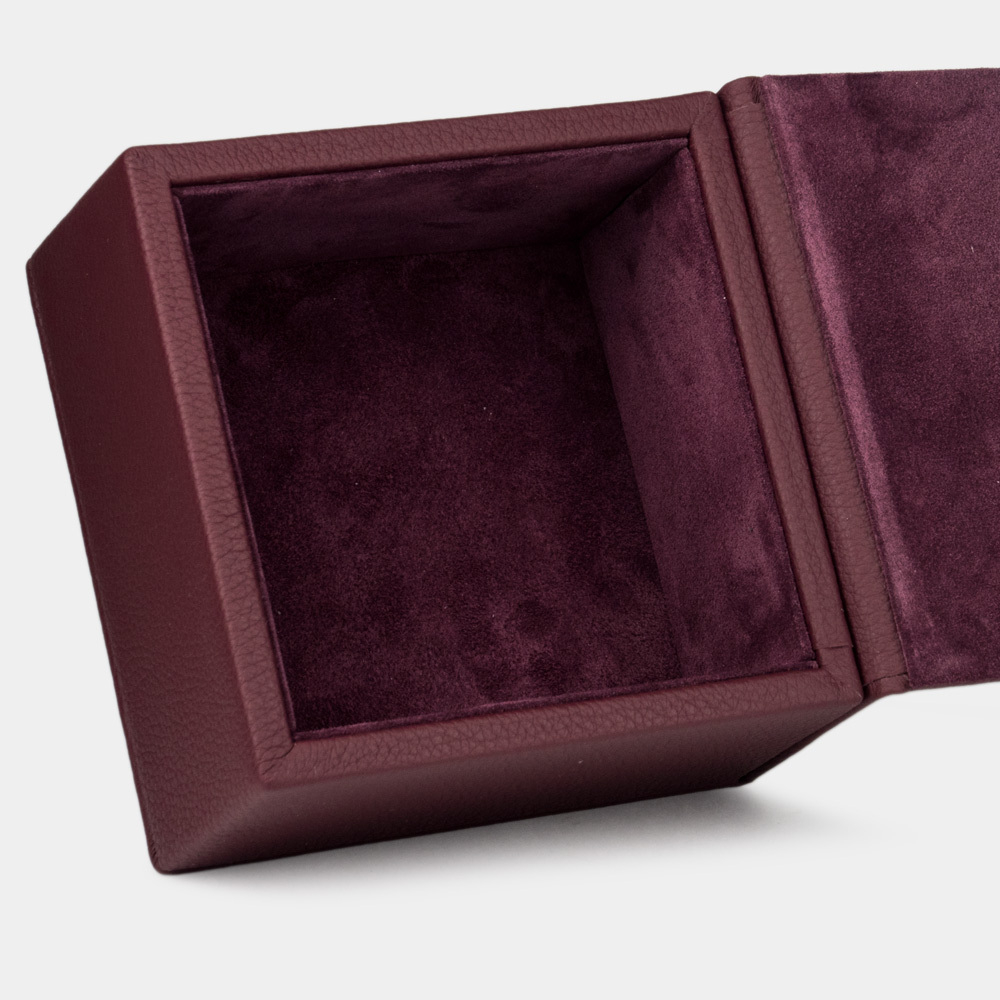 Кофр для хранения из кожи теленка, бордового цвета