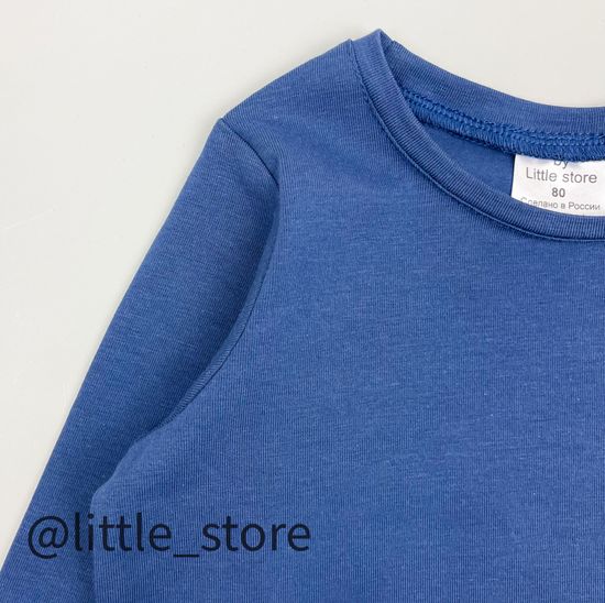 Лонгслив хлопковый "New one" Индиго