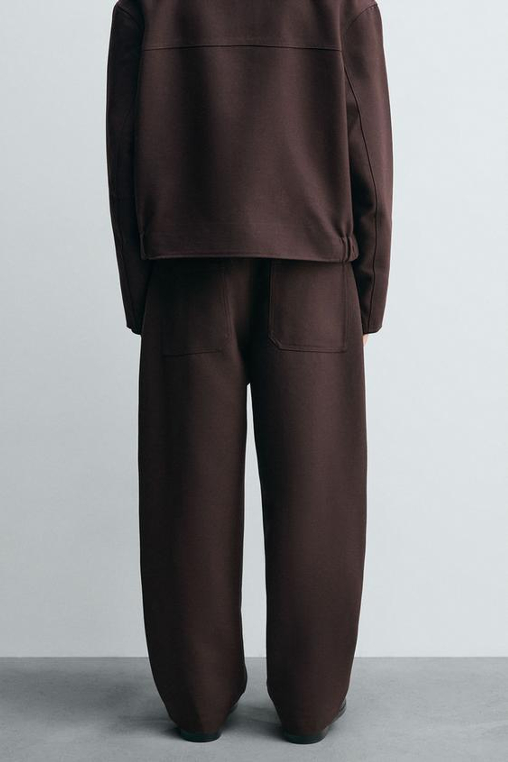 ZARA БРЮКИ BALLOON FIT С ЗАЩИПАМИ, БУРГУНДИ