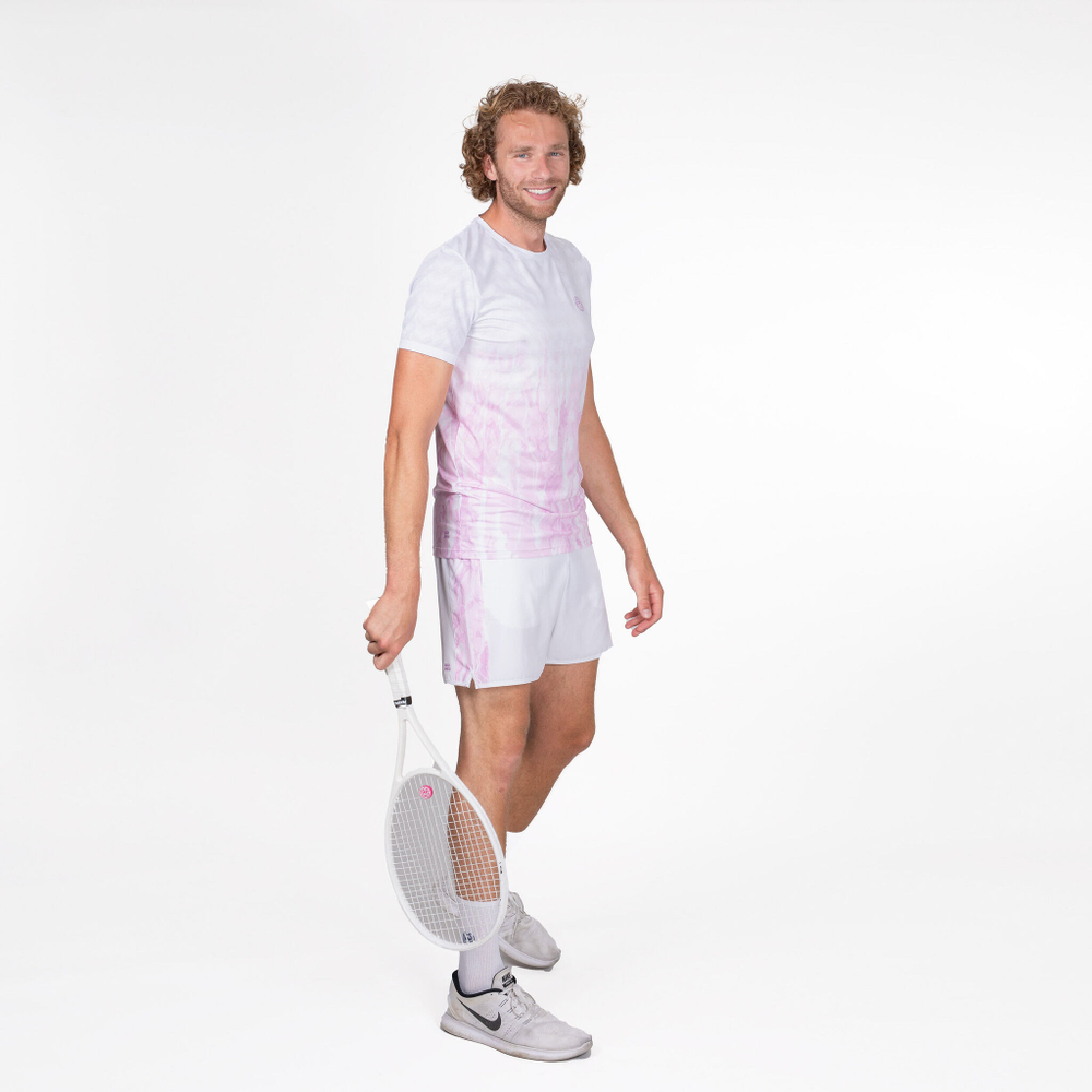 Мужское теннисное поло BIDI BADU Tafari Tech T-Shirt Men - Violet, White