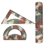 Набор чертежный Yalong, 20 см, пластиковый, 3 предмета, гибкий, "Милитари", пакет с европодвесом