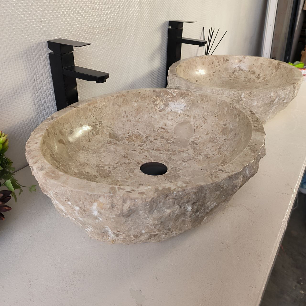 Раковина из мрамора ПАРА! Erozy Cream EM-62657 56*46*15 123