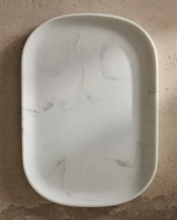 ZARA HOME ПОДНОС ДЛЯ ВАННОЙ С МРАМОРНЫМ УЗОРОМ, СЕРЫЙ