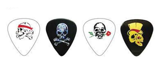 Упаковка медиаторов, 12шт, средние, рисунок «Черепа», D'Andrea RPSKM Skulls