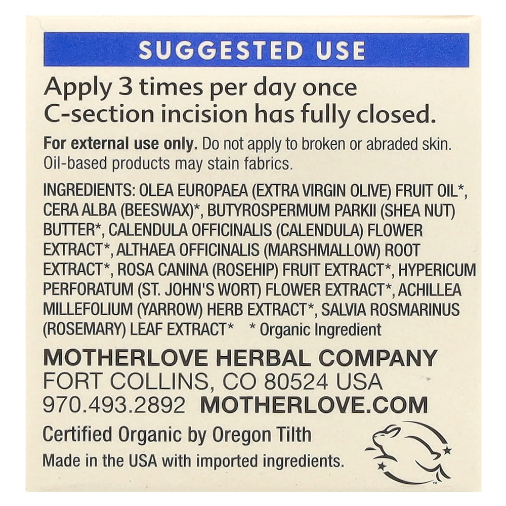 Motherlove, Крем для кесарева сечения, 29,5 мл (1 жидк. унц.)