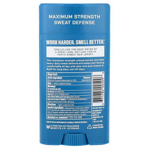 Duke Cannon Supply Co., Trench Warfare® антиперспирант и дезодорант, превосходный, пресная вода и цитрусовые, 85 г (3 унции)