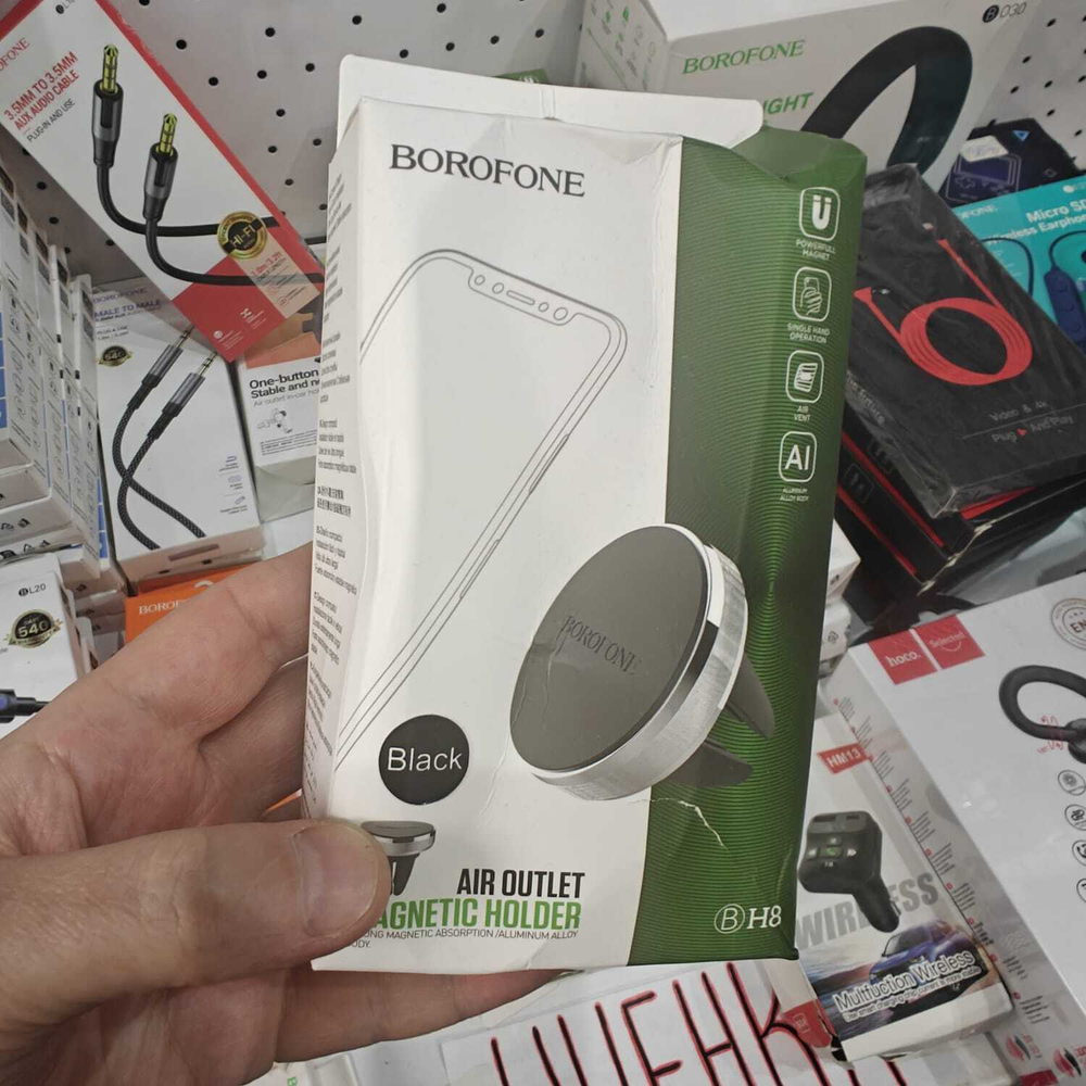 Мят.уп. Автомобильный держатель для телефона BOROFONE BH8 Magnetic мятая упаковка