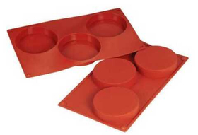 Форма силиконовая P.L. Proff Cuisine "Флан" 3 ячейки d 100 мм, h 20 мм (30*17,5 см)