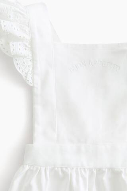 H&M HOME Хлопковый кухонный фартук с оборками, белый