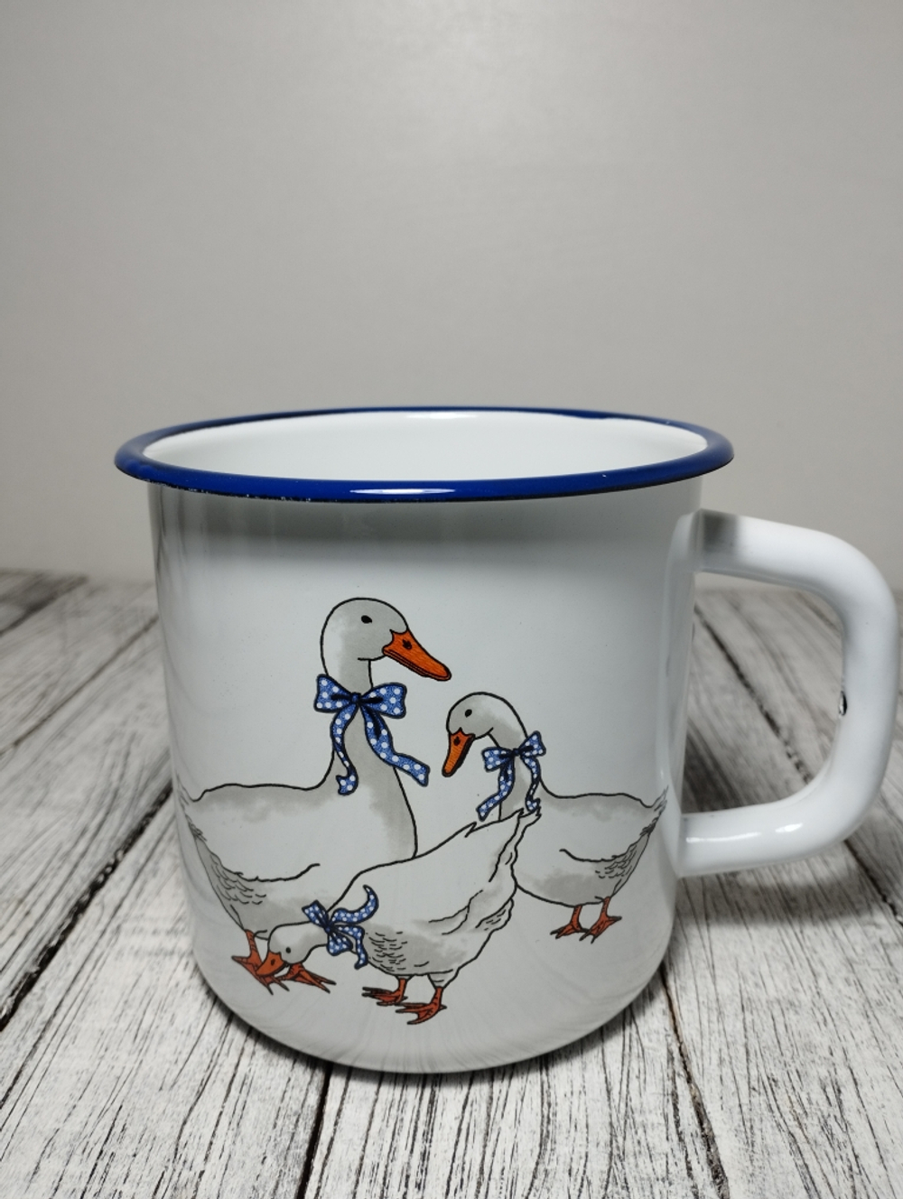 Кружка 1 л эмаль с рисунком Гуси 0107н/4