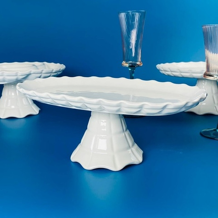 Lenardi 163-056 Овальное блюдо 30х18х12см на ножке КОРНЕЛИЯ в под.уп.(х8)Фарфор