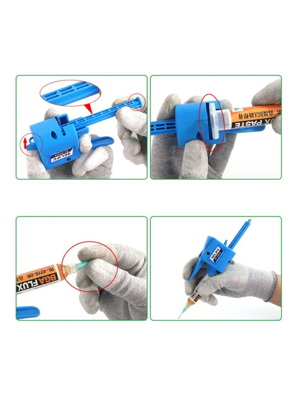 Дозатор (диспенсер) Relife RL-062A для шприцевого масла 10CC, паяльной пасты, масла для паяльной маски с УФ-излучением, структурного клея и тд. (Ручной клеевой пистолет)