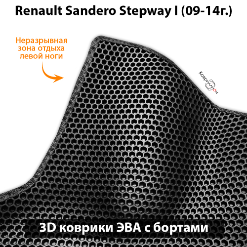 Автомобильные коврики ЭВА с бортами для Renault Sandero Stepway I (09-14г.)