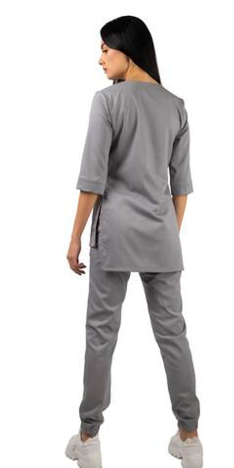 Костюм В-489 женский, блуза, брюки, серый