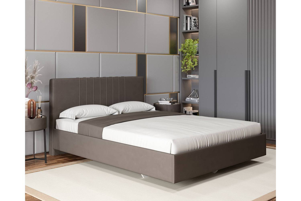 Кровать с латами Соло 140*200, Коричневый