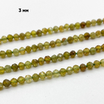 Бусины Гранат зеленый граненый, диаметр 2,7-2,8 мм, цена за 70-71 шт (1/2 нити)