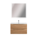 Тумба с раковиной подвесная BelBagno MARINO-CER-MINI-800-2C-SO-WO-P Rovere Bianco, раковина белая BB-8099-3-80