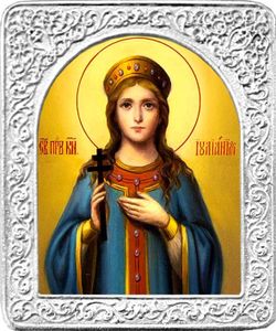 Святая Иулиания. Маленькая икона в серебряной раме.