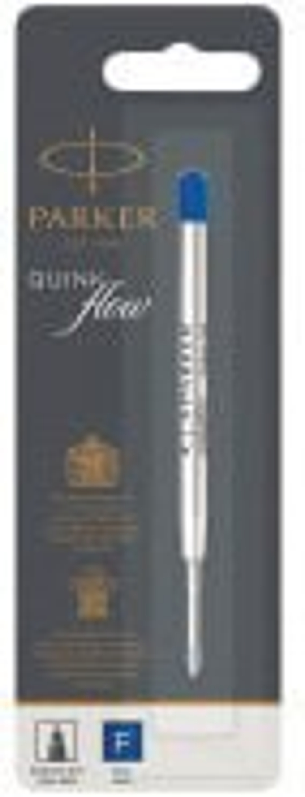 Стержень шариковый, объемный Parker "QuinkFlow Ball Point" синий, 98 мм, 0,8 мм, метал.корпус, блистер