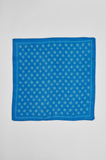 Шерстяной платок Ласточка и тюльпан BLUE 70×70