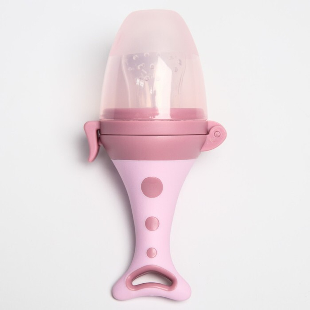 6895058 Ниблер для прикорма с силиконовой сеточкой «Рыбка», цвет розовый/апельсин