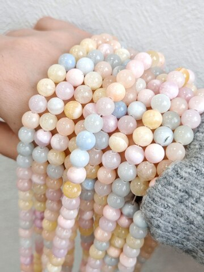 7423-8 Кальцит пастельный микс шар гладкий 8мм, нить 38см