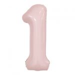 Agura Шар 40'' / 102 см "Цифра 1" Slim Пыльная роза (БГ-60)