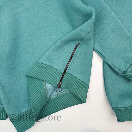 Комплект из футера с начесом, Шалфей